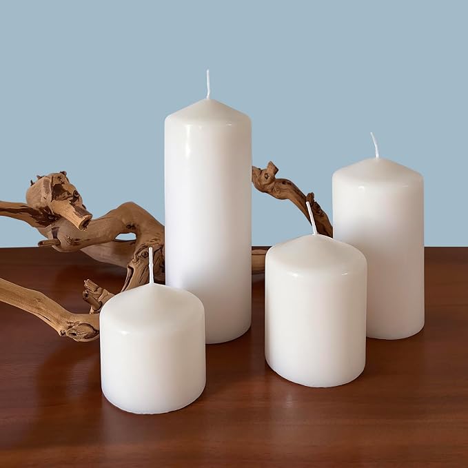 Stonebriar Unscented White Tall Pillar Candles, 65 Hour Burning Candle Pillars - Image 4