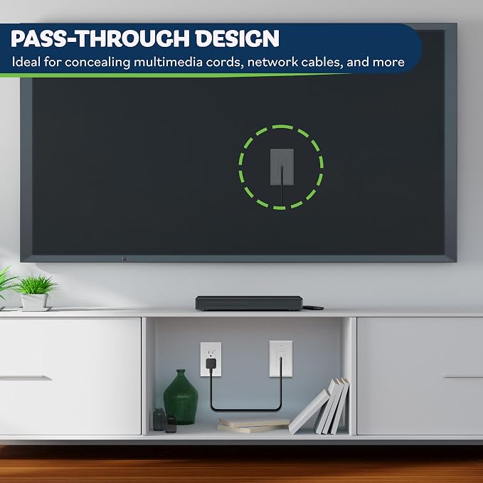 TOPGREENER 1-Gang Flexible Rubber Cable Pass-Through Wall Plate, home theaters. - Image 5