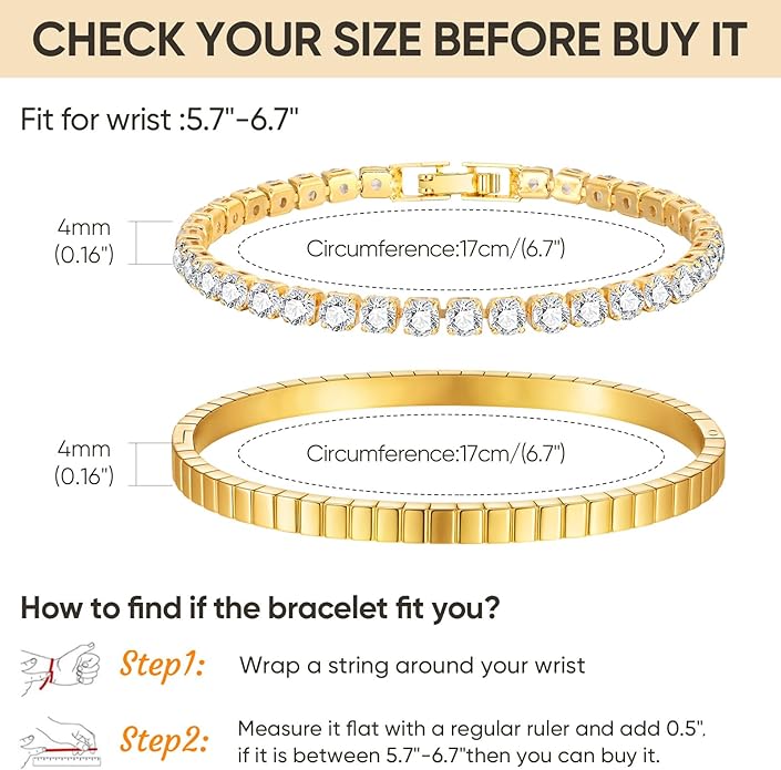 Stackable Gold Bracelets for Women - 2Pcs 18K Gold Plated Cubic Zirconia Bangle Bracelet Friendship Tennis Bracelet Stack Jewelry,Party Christmas Birthday Gifts for Her Girlfriend Sister Wife Daughter