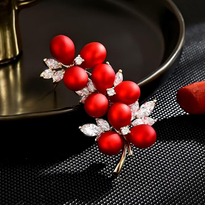 Red Rose Flower Brooches and Pins for Women Costume Jewelry Brooch Pins Broches Jewelry for Women Elegant Lady Pin