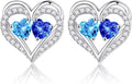 Iefil Valentines Day Gifts for Her - 925 Sterling Silver Birthstone Earrings, Anniversary Birthday Gifts for Women Wife Girlfriend Mom