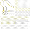 Hypoallergenic Earring Hooks 800 PCS/125 Pairs, Silver Plated Fish Hooks,500pcs Earring Making Kit with Jump Rings and Clear Silicone Earring Backs Stoppers for DIY Jewelry Making