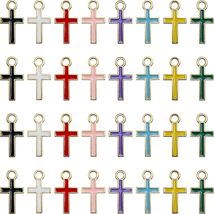 Zirconia Crystal Rhinestone Cross Charms for Jewelry Making Bracelet Necklace Choke Earring Pendant Key Chain Craft Supplies DIY Accessories