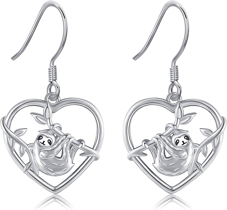 Sloth Earrings 925 Sterling Silver Animal Sloth Jewelry Gifts for Women