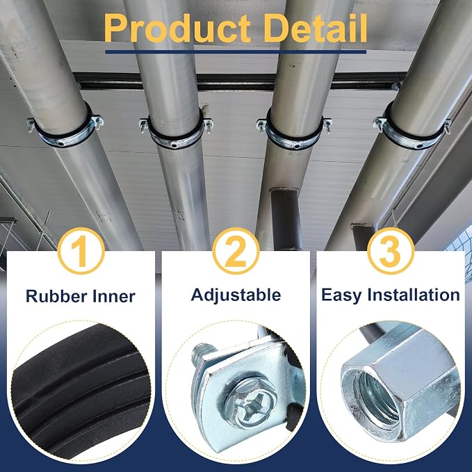 uxcell 12 Pcs Split Ring Pipe Hanger, 20mm/0.8inch Adjustable Pipe Bracket - Image 3