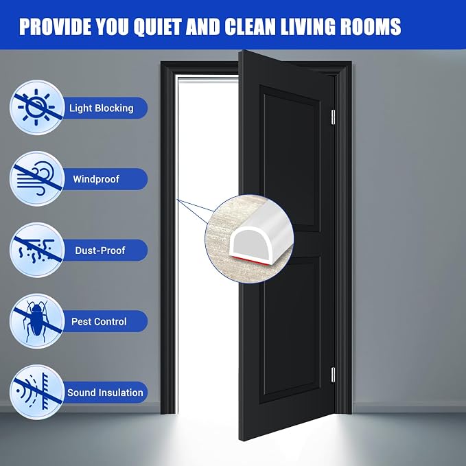 Weather Stripping Door Seal Self Adhesive Weather Strip Silicone D Shaped Door - Image 6