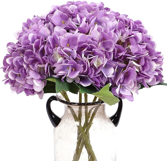 Kimura's Cabin 6Pcs Artificial Hydrangeas Flower Silk Fake Flowers, Wedding by WeddingPartyArrangementBouquetsDecorationArtificialFlowers