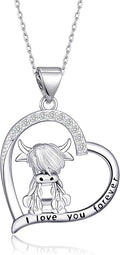 Animal Necklace Cat/Fox/Otter/Sloth/Cow/Highland Cow/Koala Necklace Cute Animal Jewelry Gifts for Women