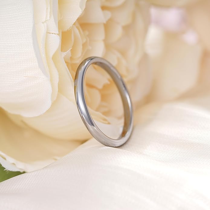 King Will Tungsten Carbide Wedding Band for Men Women Promise Rings for Couples Domed High Polish