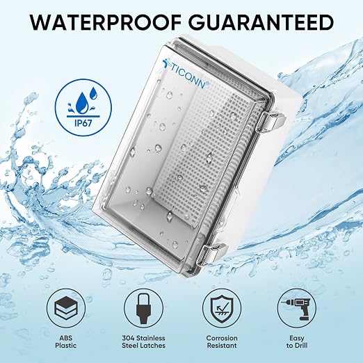 TICONN Outdoor Electrical Box Waterproof, ABS IP67 Junction Box Enclosure | - Image 2