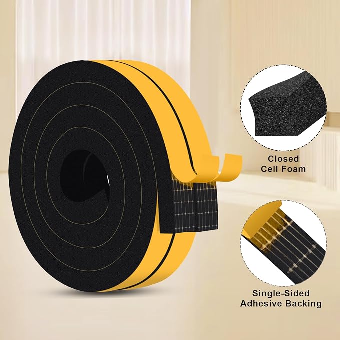 Thick Weather Stripping, Door Gap Filler & Draft Stopper 1x3/4In | Fills wide - Image 8