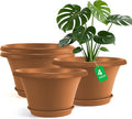 Quarut 12 Inch Pots for Plants, 4 Pack Large Flower Pots by Quarut