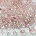 600pcs Crystal Glass Beads 3mm 4mm 6mm 8mm 10mm Rondelle Faceted Crystal Beads Spacer Beads for Necklace Bracelet Earrings DIY Jewelry Crafts Making Supplies(Light Pink)