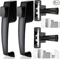 2 Sets Black Zinc Alloy Storm Door Push Button Latch Kit | 2-pack heavy-duty by Unknown