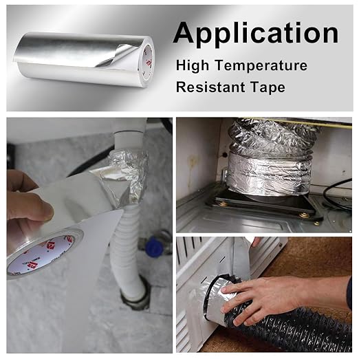 BOMEI PACK Aluminum Foil Tape, Heavy Duty Metal Foil, High Temperature Silver - Image 2