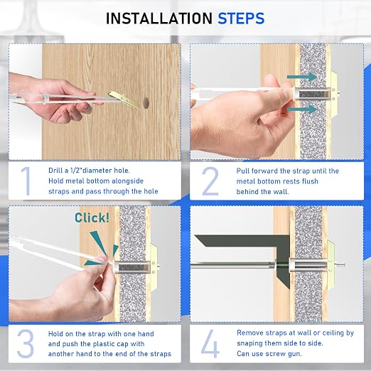 Drywall Anchor with Included Bolts, Heavy Duty Hollow Wall Anchors - Image 5