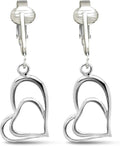 Silver Clip On Earrings For Women, They Look Pierced, Don't Pinch & Won't Fall Off, Hypoallergenic & Lightweight