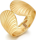 Statement Golden Matte Bracelet for women Minimalist Chunky Brushed Bangle Bracelet Vintage Thick Wide Cuff bracelet Gold Plated Open Cuff Geometric Bracelet