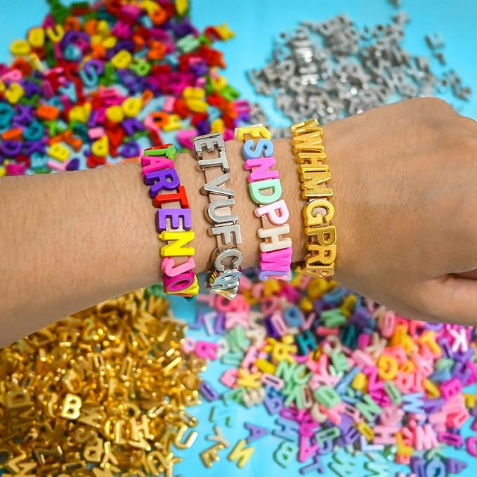 700+ Pieces 9x12mm Big Large Alphabet Letter Beads A-Z Mixed Plastic Shape Loose Beads for Jewelry Making Bracelets Necklaces Key Chains (Macaroon Candy Colors)