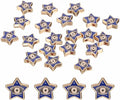 MECCANIXITY 20 Pcs Star Evil Eye Beads Colorful Flat Loose Spacer Evil Eye Charms for DIY Bracelet Earrings Necklace Crafts Jewelry Making, Bright Blue