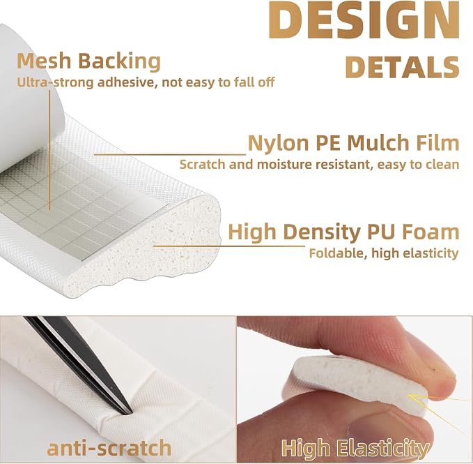 Kneelisa 118” Wedge-Shape Foam Window Weather Stripping Door Seal | - Image 3