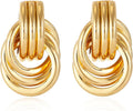 14K Gold Plated Knot Earrings for Women Gold Silver Earrings Heart Link Drop Dangle Earring Chunky Golden Knotted Statement Jewelry