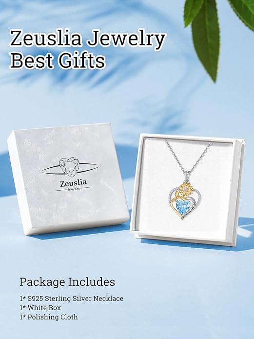 Valentine's Day Gifts for Wife 925 Sterling Silver Double Birthstone Pendant Necklaces I Love You for Always and Forever Necklace Anniversary Birthday Gifts for Wife Girlfriend Mom Her