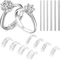 Ring Sizers for Loose Rings, 14 Pack Invisible Ring Size Adjuster Silicone, Ring Guards Spacer Tightener Resizer Fitter for Women Men, Make Ring Smaller Without Resizing Thick Band (Transparent-14PCS)