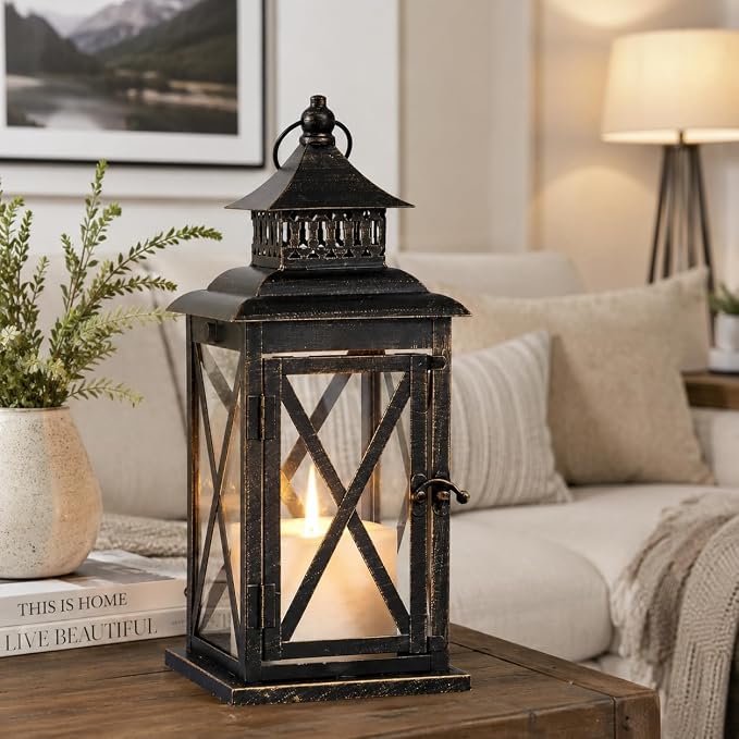 Lantern Decorative Indoor & Outdoor, Large Hanging Candle Lanterns Home Decor - Image 4