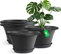 Quarut 12 Inch Pots for Plants, 4 Pack Large Flower Pots by Quarut