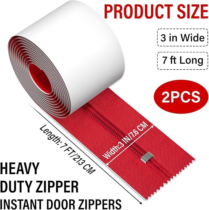 12FT Exclusive Patent Dust Barrier Poles Kit, Spring Retractable Loaded Wall - Image 3