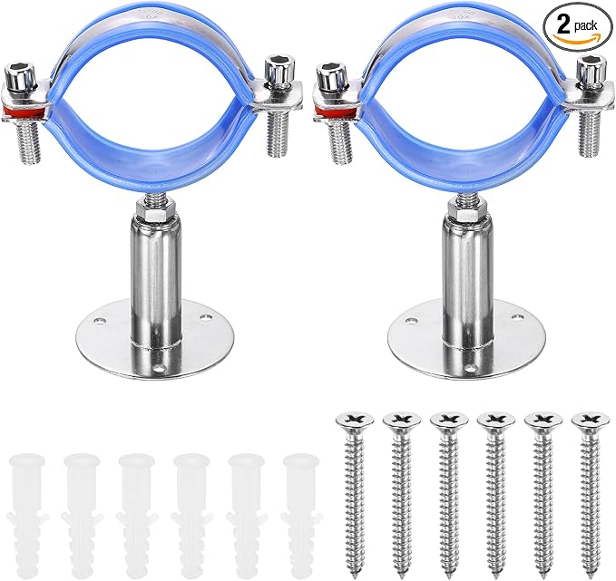 HARFINGTON 2 Set Wall Mount Ceiling Mount Pipe Supports 304 Stainless Steel by HARFINGTON