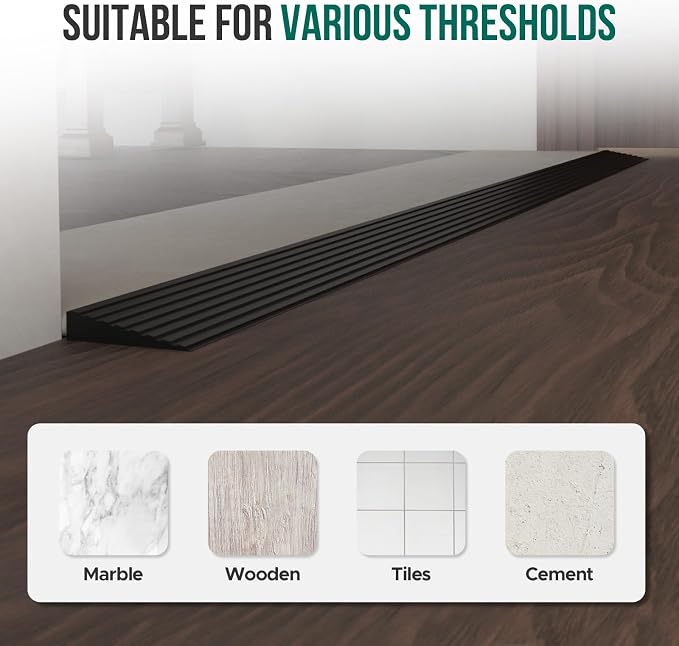 Threshold Ramps for Doorways Self-Adhesive Rubber Threshold Strip | 3000 lb - Image 6