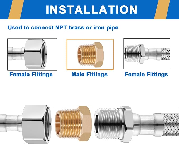 4PCS 3/4" NPT Male to 1/2" NPT Female Brass Reducer Hex Bushing, Solid Brass - Image 5