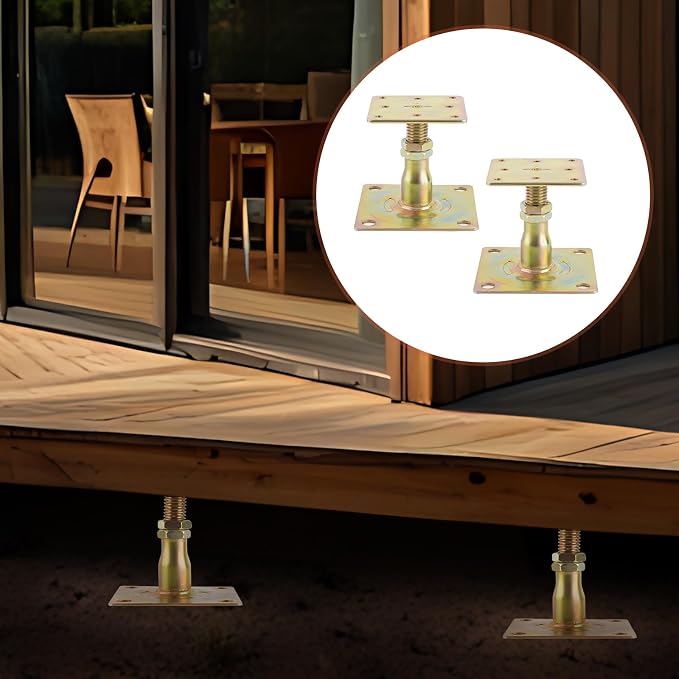 4 Pack Adjustable Floor Jack, Mini Screw Jack, Post Floor Joist Jacks, - Image 4