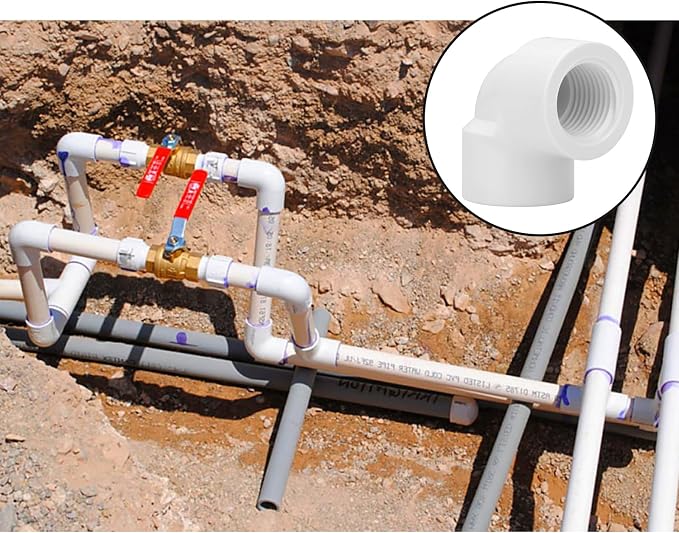 10Pack 1/2" Double Female Thread 90 Degree PVC Elbow Pipe Fitting Connector - Image 7