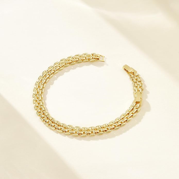 KissYan Gold Ankle Bracelets for Women, 14K Gold Anklets Chunky Cuban Link Chain Summer Beach Foot Jewelry Gifts for Women