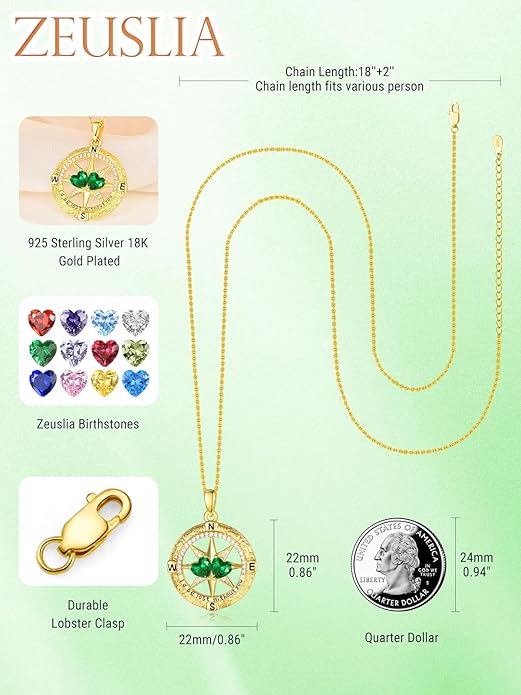 Valentine's Day Gifts for Wife 925 Sterling Silver Double Birthstone Pendant Necklaces I Love You for Always and Forever Necklace Anniversary Birthday Gifts for Wife Girlfriend Mom Her