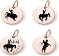 SM Design Western Charm Set of 4 – Stainless Steel Western Charms for Bracelets & Necklaces – Cowgirl, Ranch & Country Style Jewelry Charms – Western Gift for Women & Moms