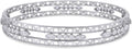 Bangle Bracelets for Women 0.25 Carat (ctw) Round Lab Grown Diamond Miracle Set 3-Row Cuff Bangle Bracelets In 14K Gold Over Sterling Silver Jewelry Gifts For Her Size-7.00 to 8.00 Inch