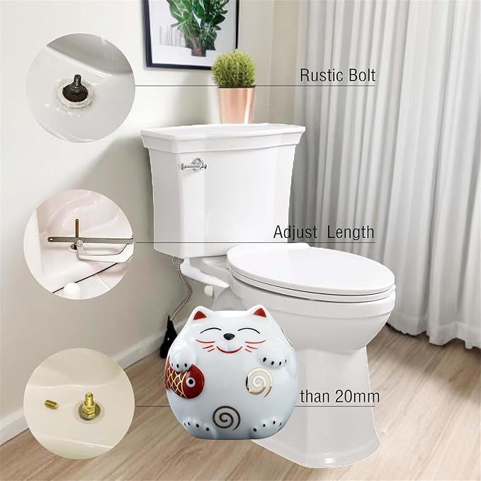 WANSHUNLMI Ceramic Cat Toilet Floor Bolt Covers, Decorative Toilet Bolt Caps - Image 5