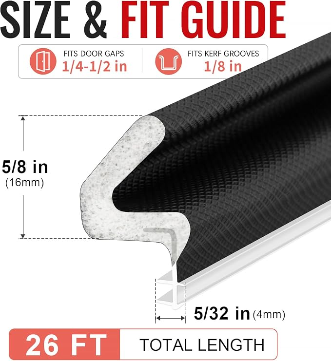Litaibai Kerf Weather Stripping Door Seal - Image 4