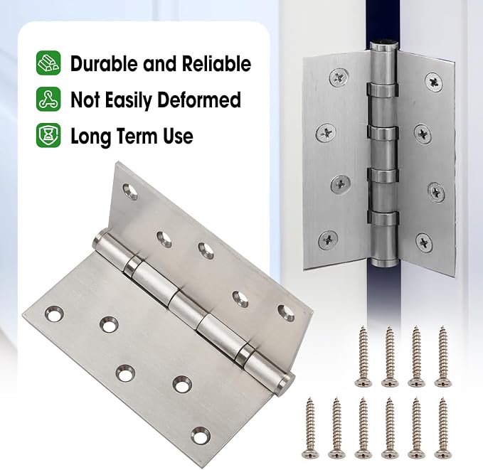 5 Inch Heavy Duty Door Hinges 5x5 Stainless Steel Ball Bearing | Square Corner - Image 3