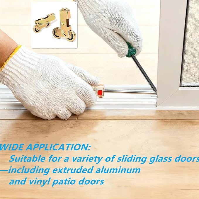 2Pack Sliding Door Rollers, 1-1/4 Inch Sliding Patio Door Tandem Roller - Image 4
