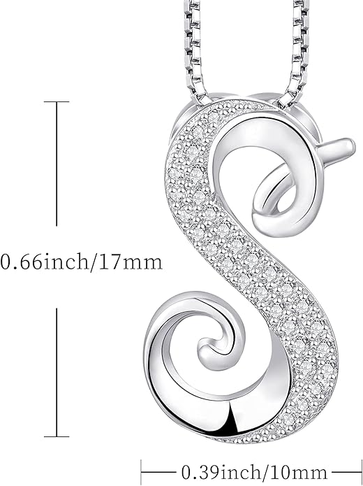 STARCHENIE Initial Necklace for Women 925 Sterling Silver Letter A-Z Pendant 26 Alphabet Jewelry
