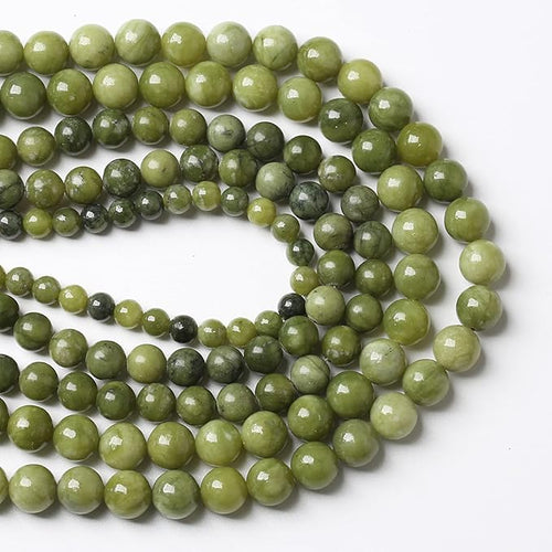10MM 36PCS Natural Stone Chinese Green Jade Loose Beads for Jewelry Making DIY Bracelet Necklace 1 Strand