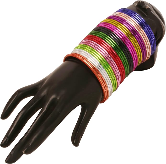 Touchstone indian bangles bracelets for women colorful churiyan set return gifts jewelry chudiya bulk pack bollywood metal bangle sets 12 textured vintage colors. Set of 144