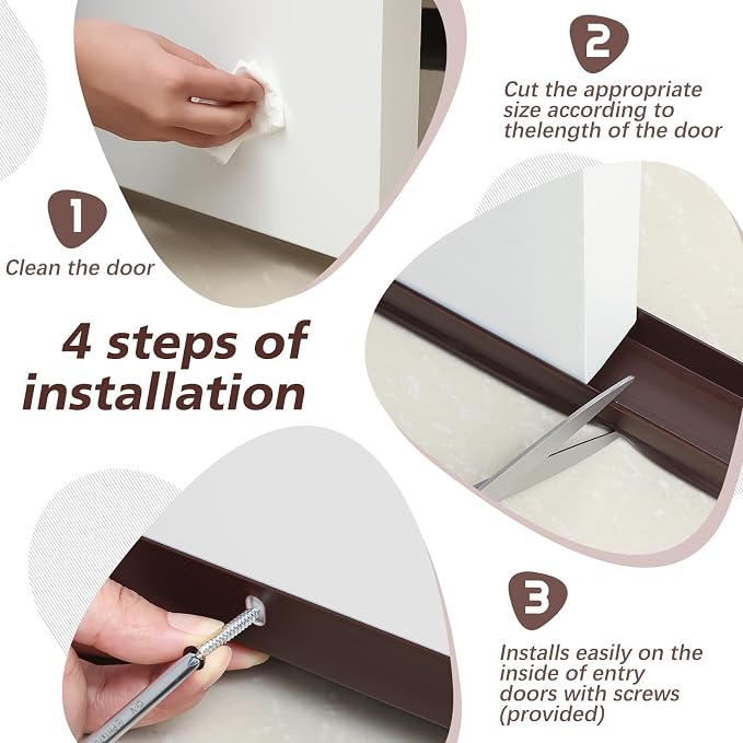 Lineshading 2 Sets Door Sweep Plastic PVC 1 3/4" x 36" Slide on Bottom Exterior - Image 6