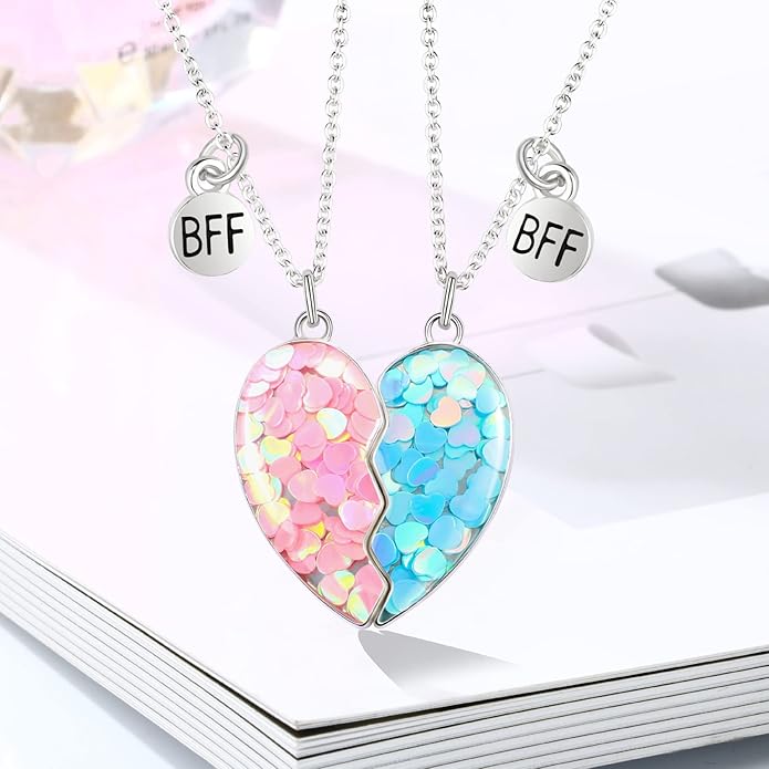 Couple Heart Or Cat BFF Best Friend for Girls Puzzle Friendship Pendant Necklaces,316L Stainless Steel