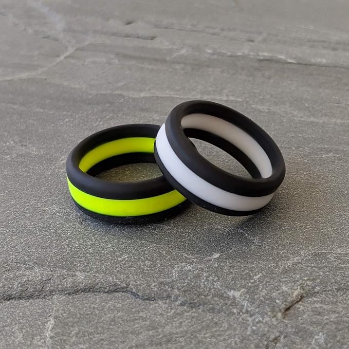Knot Theory Striped Silicone Ring for Men and Women – Black, Grey, Red, Blue, Orange, Yellow, Purple